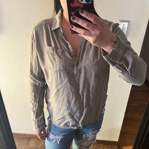 Hollister Half Button Shirt